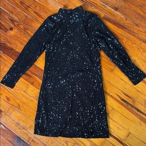 GB Girls Black Sequin Long Sleeve Dress
